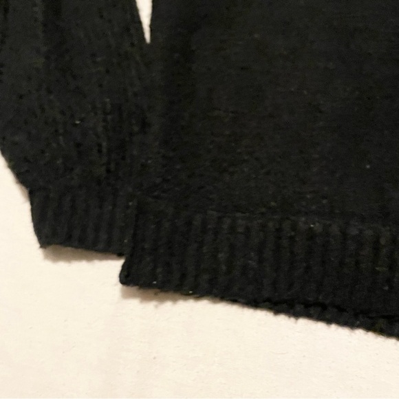 Free People Black V-Neck Twist Wrap Knit Pullover Sweater Women's Size S - Picture 14 of 15